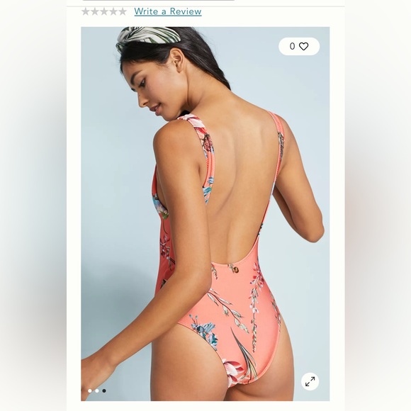 NWT Anthropologie Salinas Floral One-Piece Swimsuit Size Medium - Picture 3 of 13